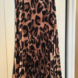 Ellison Black and Tan Leopard A-Line Skirt